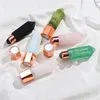 4 in 1 Natural Crystal Essential Oil arts Bottle Massage Rolling Eye Cream Scraping Beauty Perfume Bottles with gift box Piqle