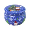 Julekorationer Xmas Tinplate Box Santa Snowman Elk Print Candy Tea Candle Aromatherapy Jar Gift Storage Drop Delivery Home GA DHPML