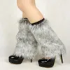 Gaiter Leg Warmers Colorful Furry faux päls modeutseende stretchy boot covers för daglig slitage 231121