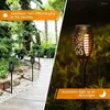6pcs 잔디 조명 불꽃 LED 토치 정원 램프 야외 조명 방수 스포트라이트 지상 조명 풍경 장식