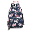 Skolväskor Kvinnor Flower Printing Laptop Ryggsäckar för tonåringflickor Ruckssack Travel Ryggsäck Mochila Feminina Sac A DOS