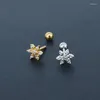 Stud Earrings 316 Stainless Steel Snowflake Zircon Screw Earring Tragus Ear Piercing Body Jewelry