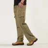 Men's Pants Men'S Multi-Pocket Cargo Large Size Straight Loose-Fitting Work Tactical Jogging Sweatpants