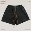 Designer Clothing Rhude Embroidered Solid Color Casual Sports Cropped Pants High Street Loose Drawstring Shorts Couples Joggers Sportswear Beach fitness outdoor