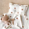 Oreillers 0-2 ans quatre saisons coton façonnage oreillers respirant doux broderie né bébé oreiller accessoires pour bébés 230422