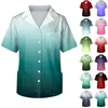 Men's T Shirts Fashion Gradient Short Sleeve V-neck Tops Working Pocket Blouse Male Scrub Uniform T-Shirts Workwear Tee