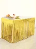 Dekoracja imprezowa 1 * 1m złota i srebrne zasłony jedwabne deszcz do dekoracji imprezowej zasłony stołowe 231122