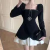 프랑스 빈티지 라이트 헵번 스타일 미니 로리타 드레스 여성 하이 엔드 감각 가을 새로운 달콤한 매운 검은 드레스 여성