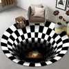 Mattor runda mattan clown Trap Vision Area Rug Halloween 3D Geometric Mat Living Room Rugs Hall Jul Decoration280m
