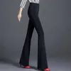 여성용 바지 Capris High Elastic Spring Spring Summer Flare Pants Plus 3XL 캐주얼 스트레이트 바지 여성 작업복 바지 한국 느슨한 엄마 바지 230422