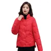 Trenchs de femmes 2023 Down matelassé court mode col montant veste légère femmes vestes manteau d'hiver