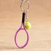 Keychains Cute Sport Mini Tennis Racket Pendant Keychain Keyring Key Chain Ring Finder Holer Accessories Gifts For Teenager Fan #1-17162