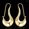 Hoopörhängen Huitan Metal Geometric Women Fashion Y2K Girls Ear Piercing Long Accessories Daily Weat Statement Smycken Bulk