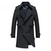 Men's Trench Coats Winter Casual Plus Cotton Thickening Business European And American Style Fashion Windbreaker