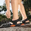 Sandali estivi in vera pelle da uomo design alla moda scarpe casual traspiranti fondo morbido spiaggia all'aperto taglia grande 48 230421