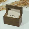 Jewelry Pouches Vintage Walnut Wood Box Wedding Storage Case Organizer Ears Portable For Engagement Anniversary