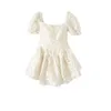 Elegante fada lolita verão mulher mangas bufantes cintura alta magro jovens meninas mini vestido kawaii roupas vestidos de festa curtos