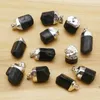 Pendant Necklaces Natural Stone Raw Ore Black Tourmaline Plating Silver Pendants Necklace Charms Fashion Jewelry Accessories Making