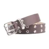 Belts Double Grommet Belt With 2 Holes Prong Buckle Punk Adjustable Gothic Waistband For Club Jeans Cosplay Party Men