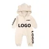 Salıncaklar Özel Bebek Ayı Tulum Giysileri Solid Bebek Polar Romper Pamuk Doğdu Bodysuit Toddler Kişiselleştirilmiş Hediye 0 24M 231122