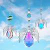 Dekoracje ogrodowe H D 3PCS Crystal Angel Suncatcher z AB pryzmatami wiszące okno ozdobne ozdoby lekkie łapacz domu