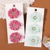 Hair Accessories 3Pcs/Set Flower Hairpins Camellia Rose Clip For Kids Girls Boutique Barrettes Handmade Baby Gift Wholesale