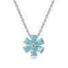 CZ Custom Necklace Pendant Green Drop Stone Sterling Sier Cubic Zirconia 16 Inch 1 Piece Trendy Flower Link Chain