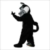 Costume da mascotte animale del fumetto di lupo nero professionale che cammina Cartoon Anime Earth Performance Abbigliamento Terra Props Abbigliamento