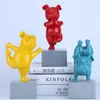 Adorável yoga francês bulldog estátua resina estatuetas nordic criativo dos desenhos animados animais escultura crianças decoração do quarto artesanato 21082211q