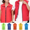 Men's Vests Men Volunteer Vest Casual Sleeveless Lapel Zipper Closure Unisex Solid Color Breathable Community Work Coat Outwear