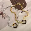 Charme Pulseiras Tartaruga Acrílica Círculo Chunky Chain Pulseira de Aço Inoxidável para Mulheres Punk Cool Declaração Jóias À Prova D 'Água em