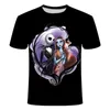 Heren t shirts schedel t-shirt zwarte vlam motorfiets punk 3D geprinte hiphop casual straatkleding top