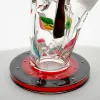 Świec w ciemnym szklanym szklanym bong 3D grzybowy wzór wodny Rurki wodne proste platformy olejowe z rozproszonymi hakakami Downstem BJ