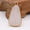 Breloques pierre semi-précieuse naturelle Phnom Penh pendentif trapézoïdal Rose Quartz empereur 16x40mm pour la fabrication de bijoux colliers cadeau