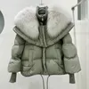 Women's Fur Faux Fur Fox Fur Collar Goose Down Jacket Fur Down Jacket Female Short Haining Winter Coat Bread Clothing Women Winter Parkas 231122