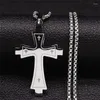 Naszyjniki wisiorek ze stali nierdzewnej chrześcijański krzyż Choker Naszyjnik Kobiety/mężczyźni duża biżuteria Colgante acero nieutlenialny N4294S05