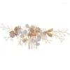 Pinces à cheveux mariée fleur blanche casque accessoires cristal strass bandeau diadèmes mariage peigne bijoux pour femmes