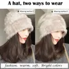 Beanieskull Caps 2023 Fashion Rabbit Fur Beanies for Women Soft Warm Fluffy Angola Winter Hat Memale Windproof Bonnet Skullies Cap 230421