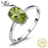 Fedi nuziali JewelryPalace Ovale Verde Autentico Peridoto 925 Anelli in argento sterling per le donne Gioielli con pietre preziose Moda Solitaire Fascia di fidanzamento 231121