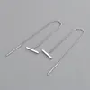 Bengelen oorbellen kroonluchter verkopen 925 sterling zilver kleine kubus geometrische druppel earring draad minimalistische persoonlijkheid trendy verguld