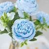 Decorative Flowers 5 Forks Bulbous Chrysanthemum Peony Artificial Flower For Christmas Accessories Home Dining Table Bonsai Wedding Arch