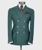 Herenpakken Sky Blue Men passen klassieke 6 -knoppen Slim Fit 2 -delige Celana Wedding Bruidegom Jaket/Double Breasted Man Baju Penjahit