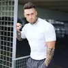 Mens Tshirts Gyms Tshirt Män Kort ärm Cotton Casual Slim T Shirt Male Fitness Bodybuilding Workout Tee Tops Summer Clothing 230421