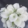 Свадебные цветы Белая Калла Лилия Искусственный букет невесты Mariage Ramo De Novia Flower ZZ