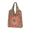 Shopping Bags Printing Turkish Ethnic Kilim Diamond Pattern Tote Shopper Shoulder Vintage Boho Bohemian Persian Tribal Handbag