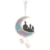 Partij houten ornamenten Ramadan Kareem islamitische moslim partij maanvormige hangende plaquette 1122