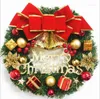 Decorative Flowers Christmas Door Wreath Garland Decoration Artificial Home Window Wall Background Hanging Ornaments Cones Santa Elk Bell