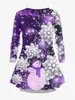 Kvinnors tvådelade byxor Rosegal 3D-tryckt julmatchning Set Snowflake Snowman Print T-shirt och Leggings Outfit 2023 anlände