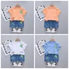 Kläder set sommar babykläder kostym barn pojkar dinosaurie kostym t short shorts 2 st/set småbarn mode kläder spädbarn barn spårning 230422