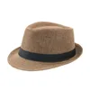 Breda randen hattar hink mode middleaged och äldre män utomhus sol hat dans party jazz lin rullad kant liten topp 231122